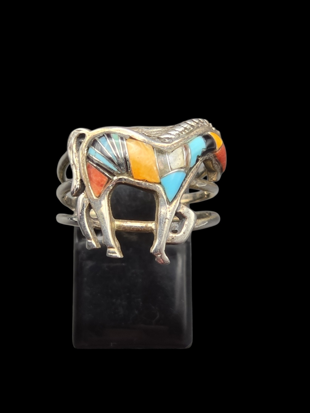 Multi-Color Inlay Horse Ring - Women Jewelry 8